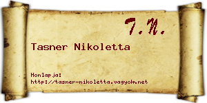 Tasner Nikoletta névjegykártya