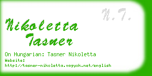 nikoletta tasner business card